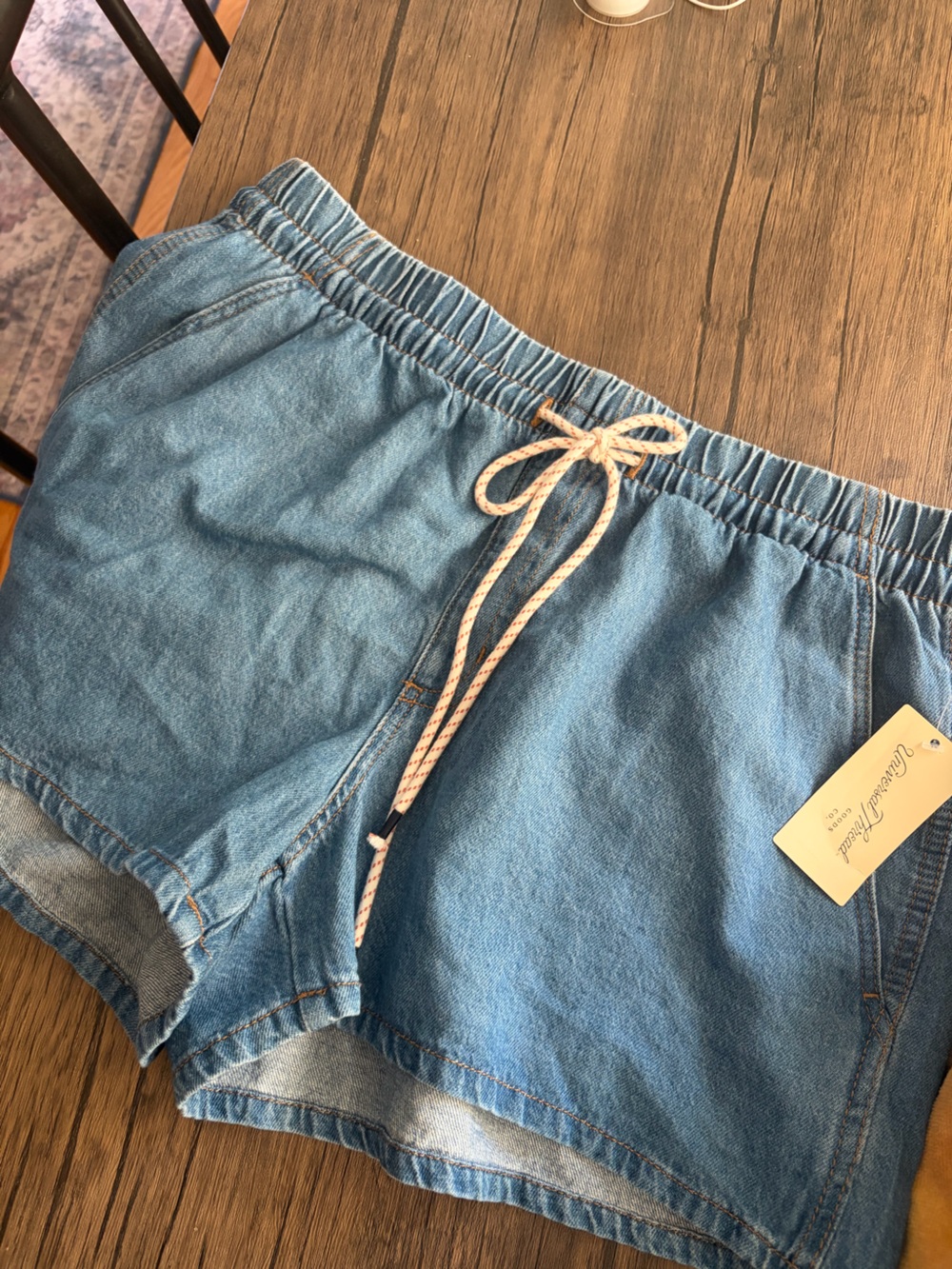Target Light Blue Denim Drawstring Jean Shorts
